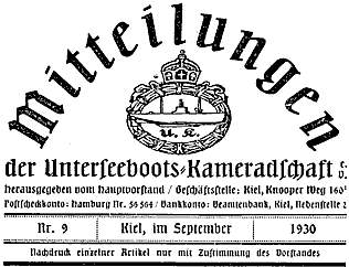 Verband Deutscher Ubootfahrer - Mitteilungen der Unterseeboots-Kameradschaft 1930